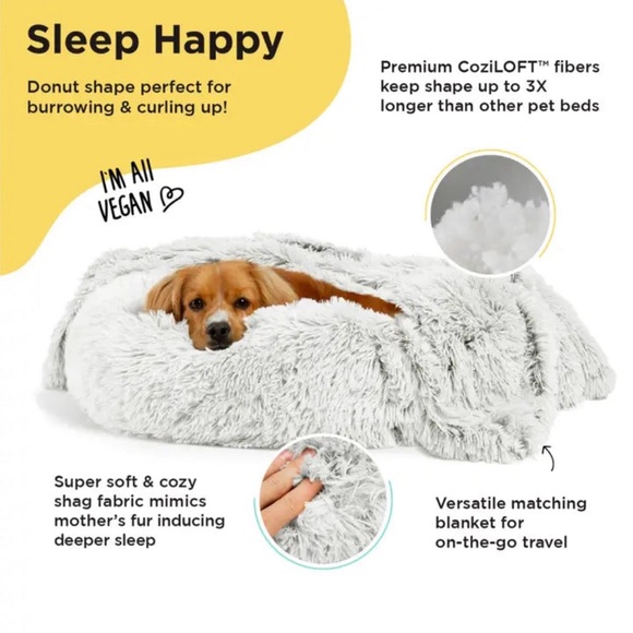 DONUT SHAG BUNDLE BED AND BLANKET FROST 23